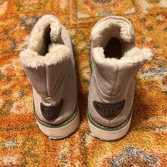 Beige and white wedge bootie size 6 - Picture 3 of 5